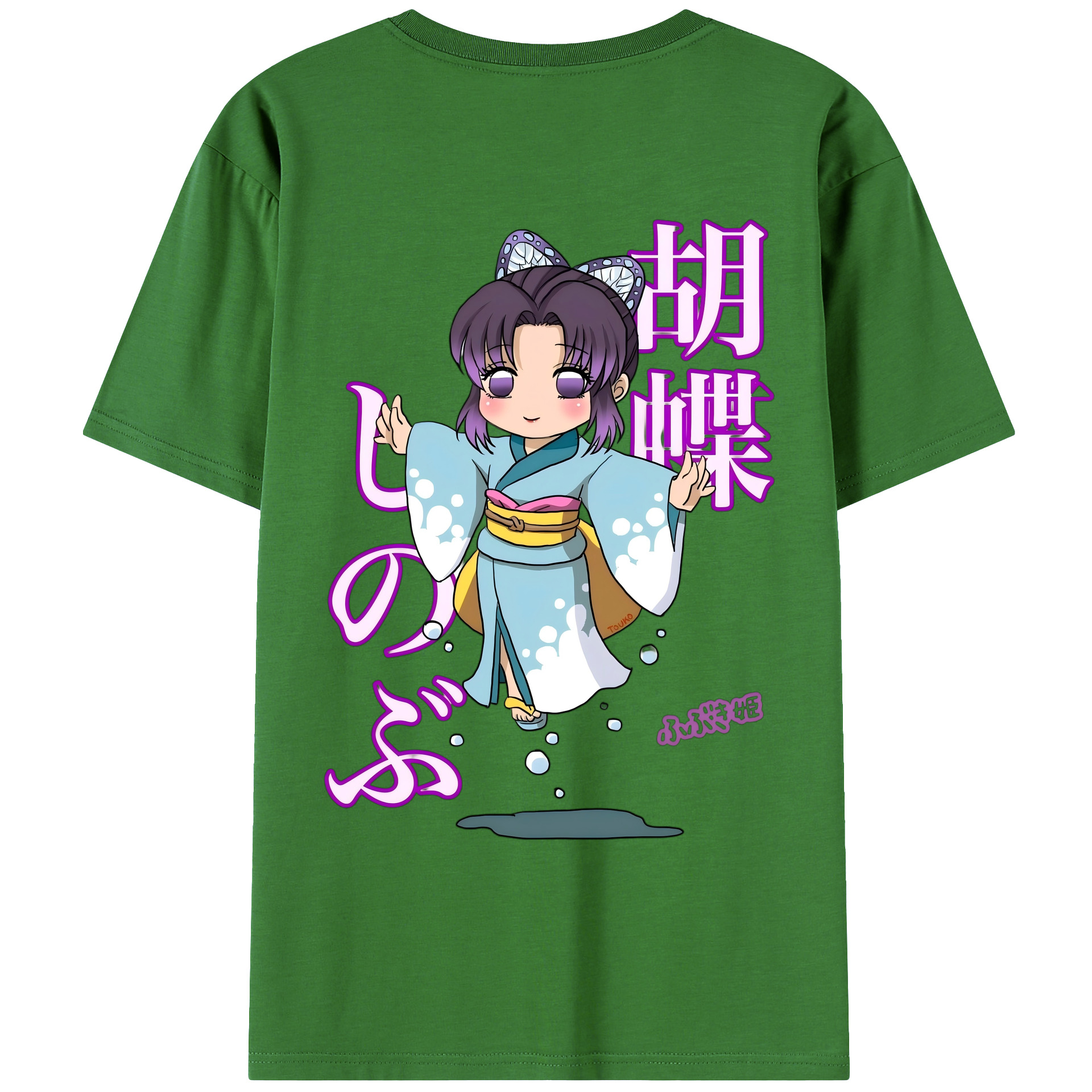 （画像用） 鬼滅の刃（きめつのやいば）蟲柱-胡蝶 しのぶ／こちょう しのぶ Kochou Shinobu レディース半袖Tシャツ(バックプリント)